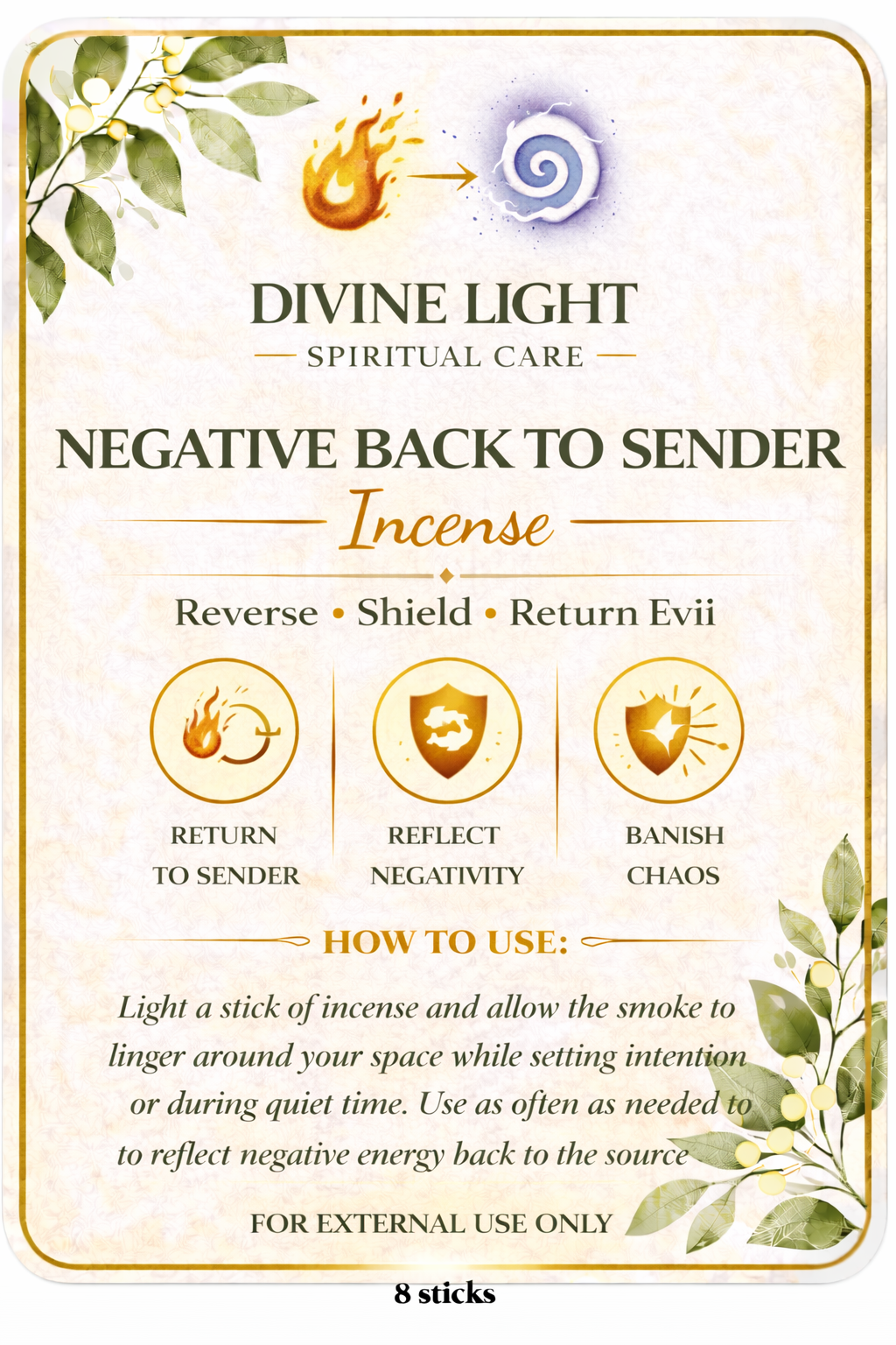 NEGATIVE BACK TO SENDER SPIRITUAL INCENSE