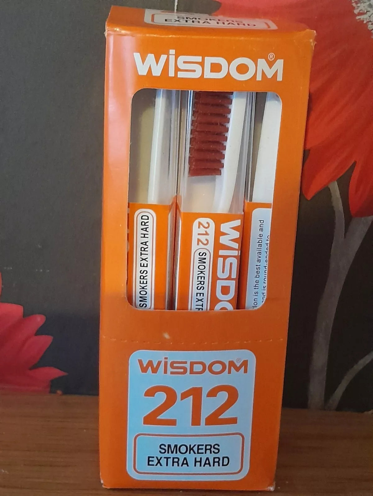 1 Adult Extra Hard Smokers Toothbrush Wisdom 212 Firm Bristles Dental Care Brush