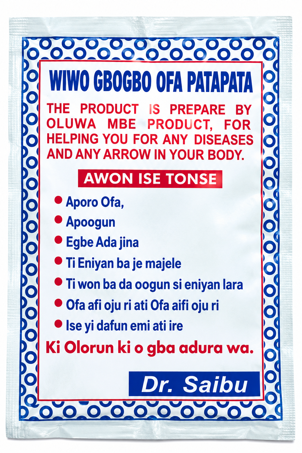 Wiwo Gbogbo Ofa Patapata Spiritual Protection Soap – Evil Arrow & Negative Energy Cleansing