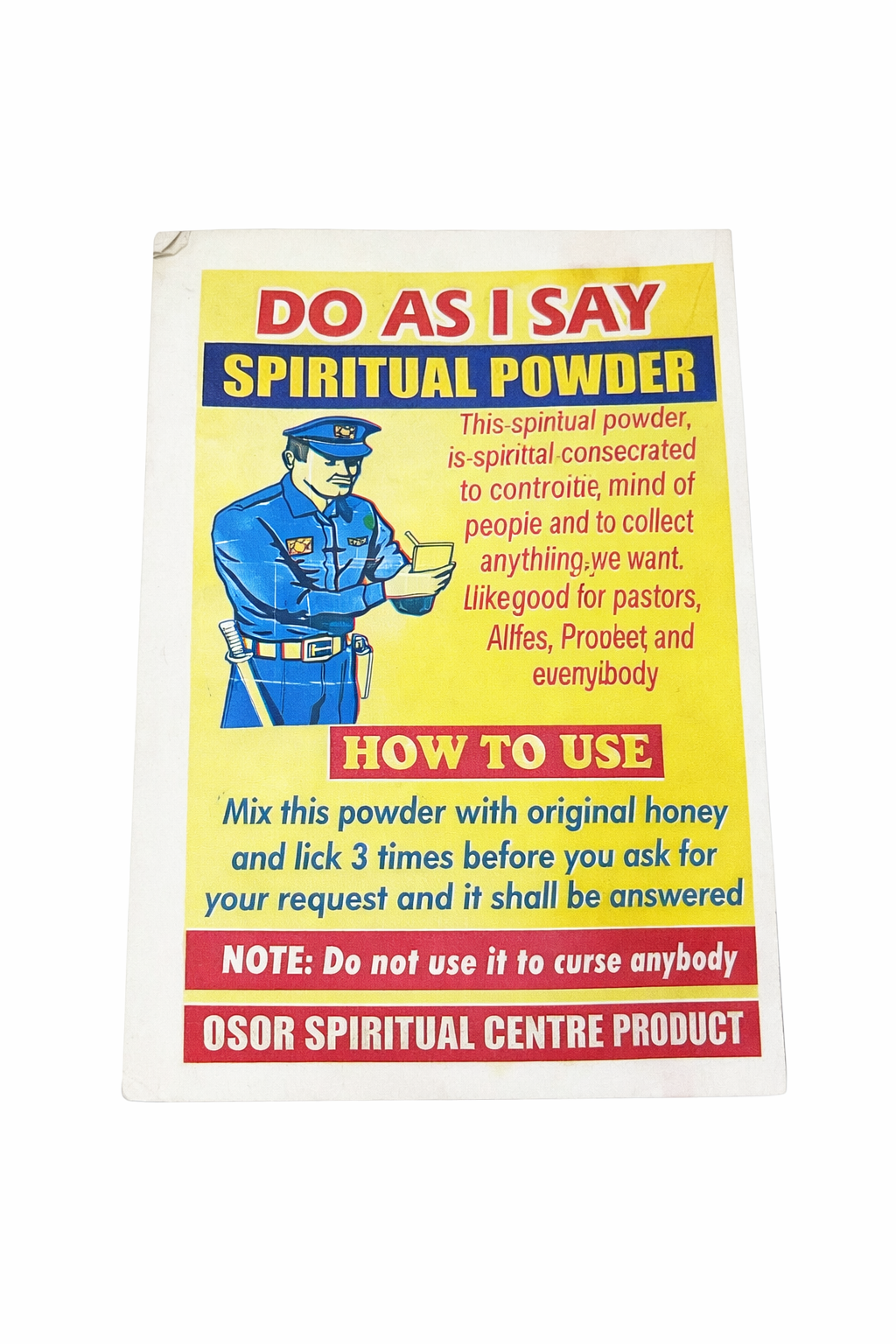 DO AS I SAY – Spiritual Intention Powder Confidence • Influence • Favour • Positive Communication