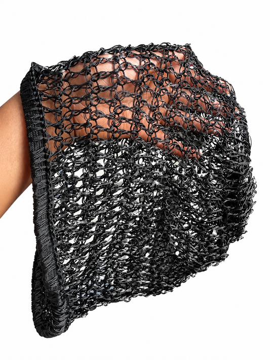 Woman's Solid Color Crochet Elastic Handmade Hair Net Hat, Sleep Cap, Sleep Bonnets, Hair (clearance)Protection Cap
