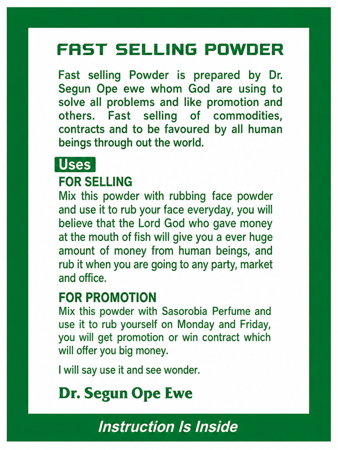 Fast selling and quick promotion Powder
