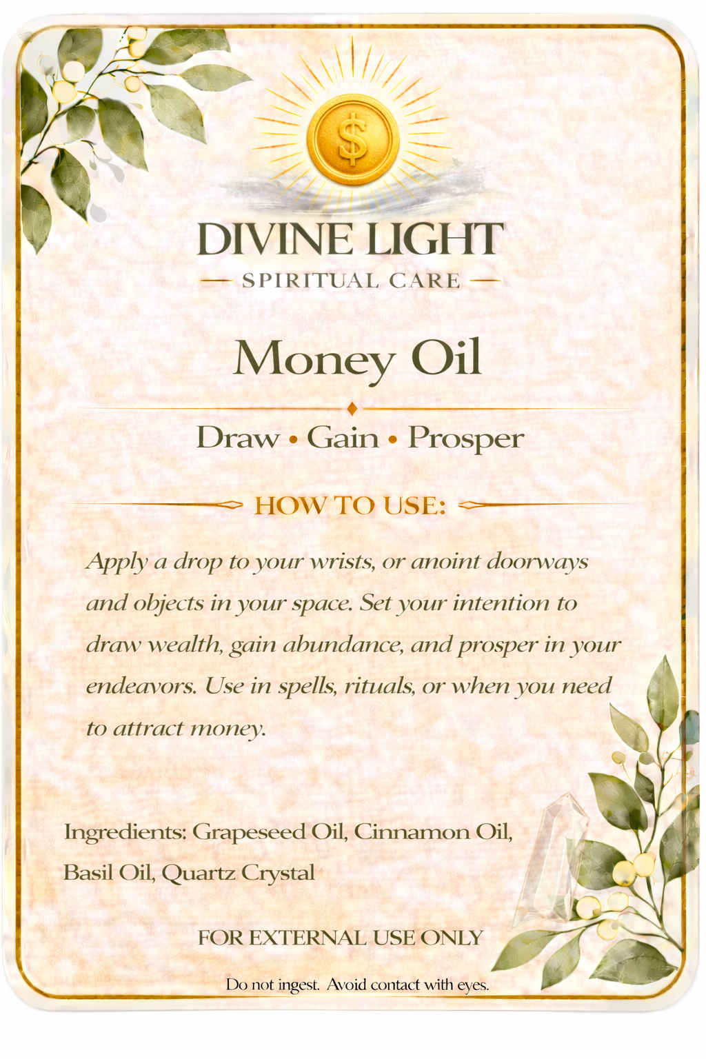 MONEY OIL SPIRITUAL OIL