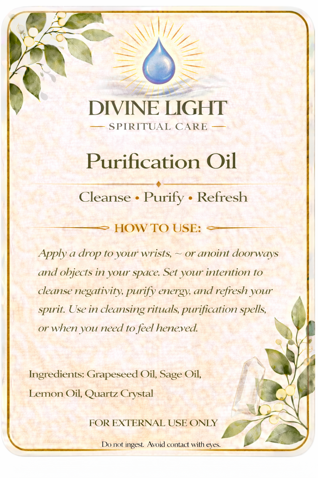 PURIFICATION OIL SPIRITUAL OIL