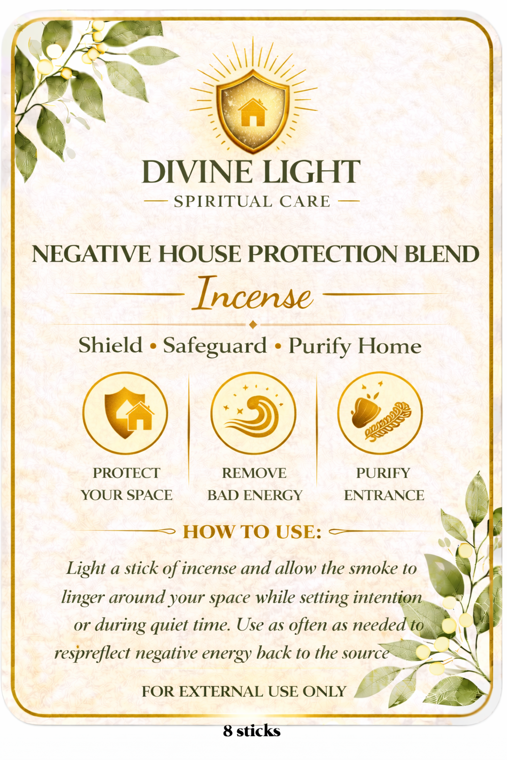 NEGATIVE HOUSE PROTECTION BLEND INCENSE SPIRITUAL INCENSE
