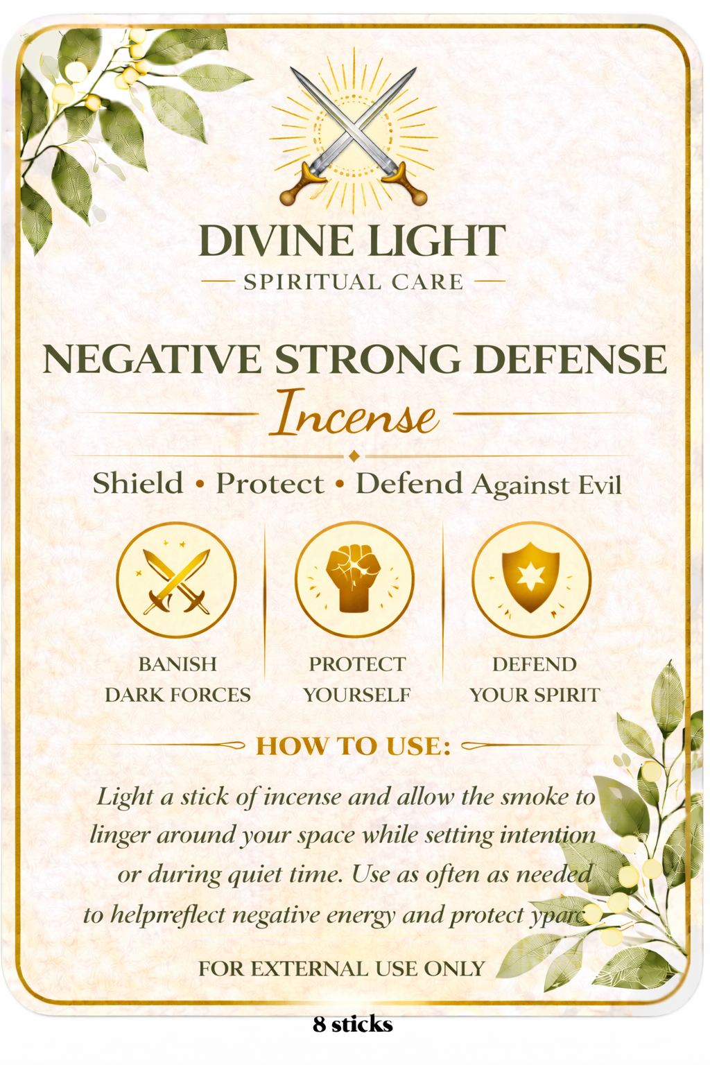 NEGATIVE STRONG DEFENSE SPIRITUAL INCENSE