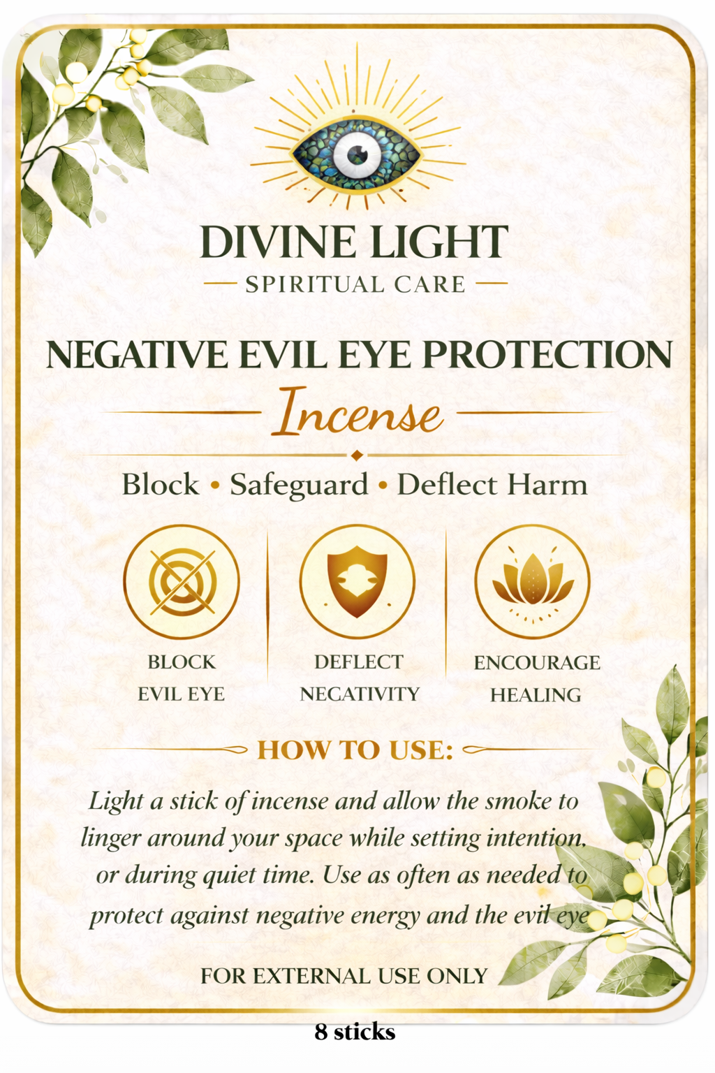 NEGATIVE EVIL EYES PROTECTION SPIRITUAL INCENSE