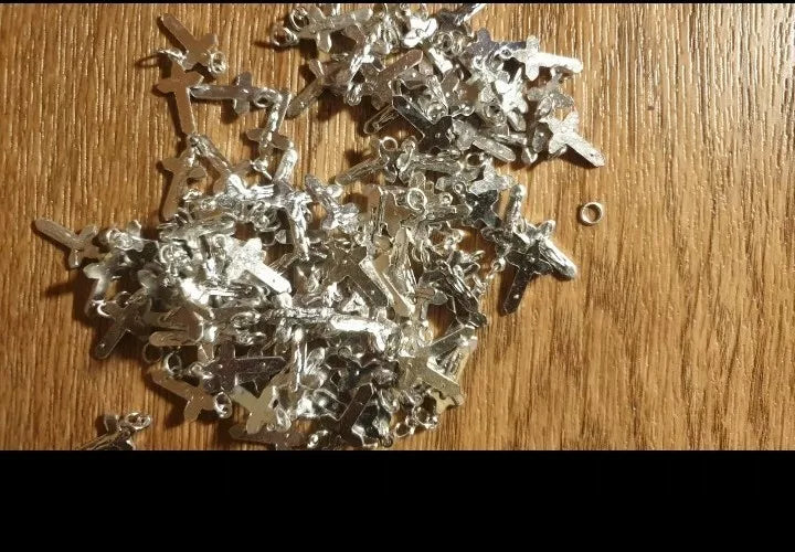 925 Sterling Silver Tiny Small Cross Charm Pendant